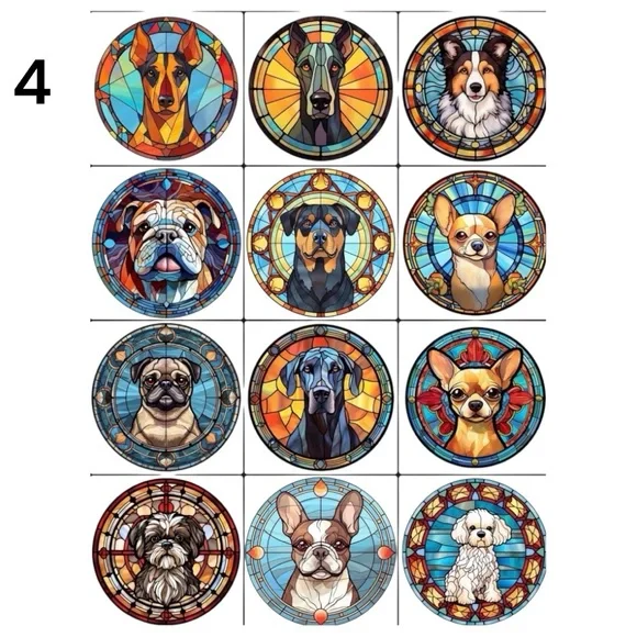Dog canvas Personalized stain glass look made to order 12 inches new - Picture 9 of 16
